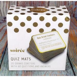 Soirée Quiz Mats - Set of 20 Drinks Coasters with 60 Questions‎ and Answers